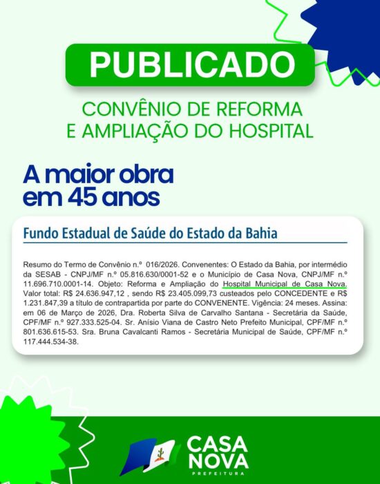 R$ 25 milhões para transformar o hospital: Gestão Anisio Viana conquista maior obra dos últimos 45 anos em Casa Nova