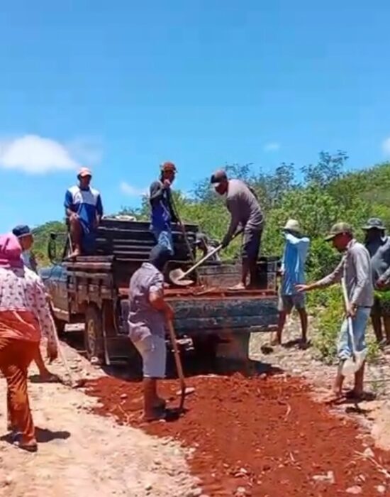 Melhoria estrada zona rural em Juazeiro: moradores realizam melhorias por conta própria