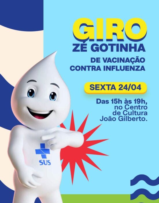 Giro Zé Gotinha leva vacinação e conscientização ao Centro de Cultura João Gilberto nesta sexta-feira (24)