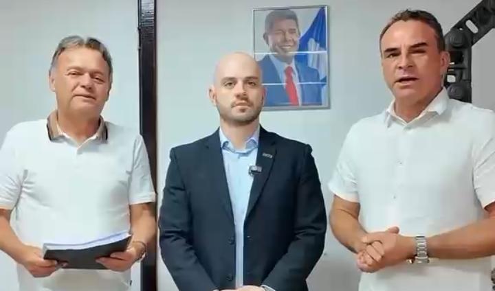 Marcos Lobo e Moises Ribeiro protocolam projeto na SEINFRA de pavimentação asfáltica da BA-120; vídeo