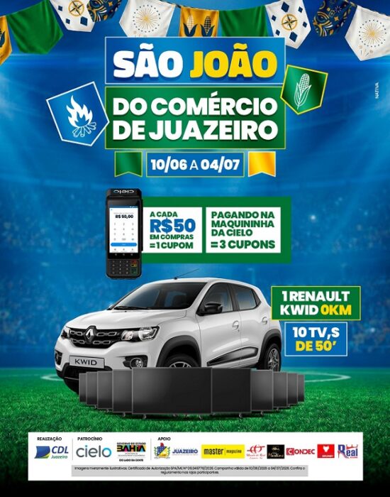 São João do Comércio promovido pela CDL Juazeiro segue movimentando a cidade com sorteio de um carro zero e 10 TVs!