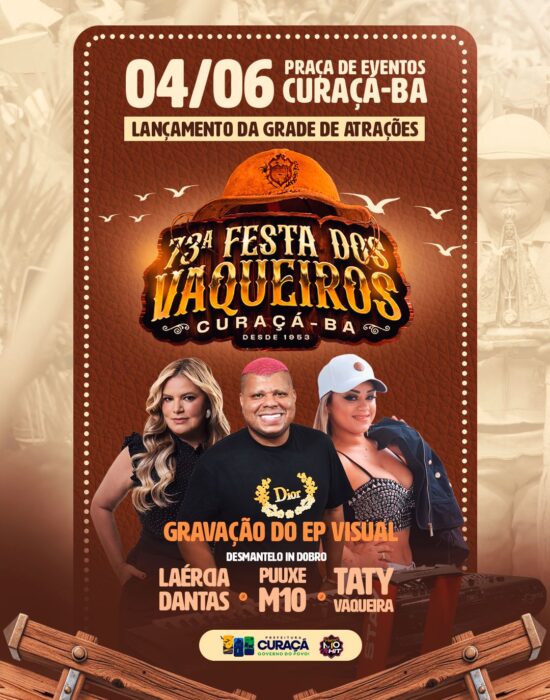 Lançamento da grade da 73ª Festa dos Vaqueiros será nesta quinta-feira (04), com gravação de EP visual