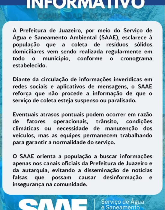 SERVIÇO DE ÁGUA E SANEAMENTO AMBIENTAL (SAAE) DE JUAZEIRO