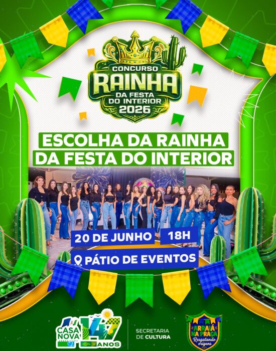 Concurso Rainha do Interior 2026 acontece neste sábado em Casa Nova