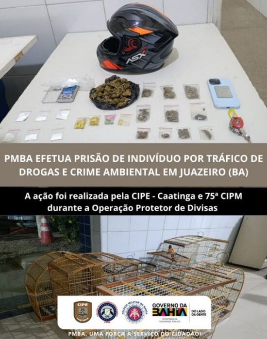 Homem é preso por tráfico de drogas e crime ambiental em Juazeiro