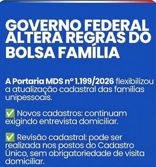 Governo Federal altera regras para atualização cadastral de famílias unipessoais do Bolsa Família