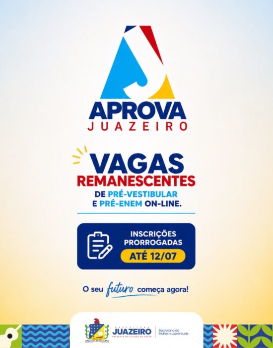 Inscrições para vagas remanescentes do Aprova Juazeiro on-line são prorrogadas até 12 de julho