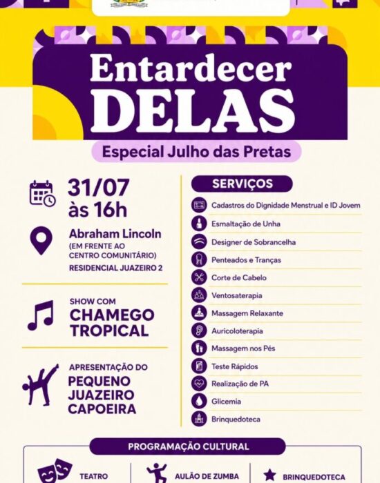 Prefeitura de Juazeiro promove edição especial do Entardecer Delas com ações voltadas ao Julho das Pretas