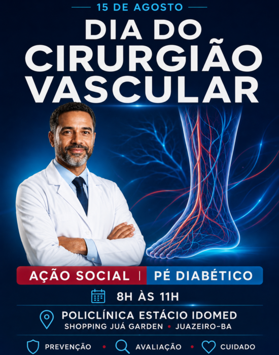 Ação Social no Dia do Cirurgião Vascular oferece atendimento gratuito para pacientes com Pé Diabético na Policlínica do IDOMED em Juazeiro