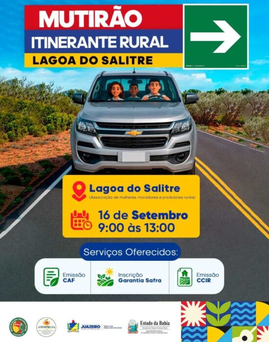 Mutirão Itinerante Rural chega à Lagoa do Salitre com serviços e benefícios para agricultores