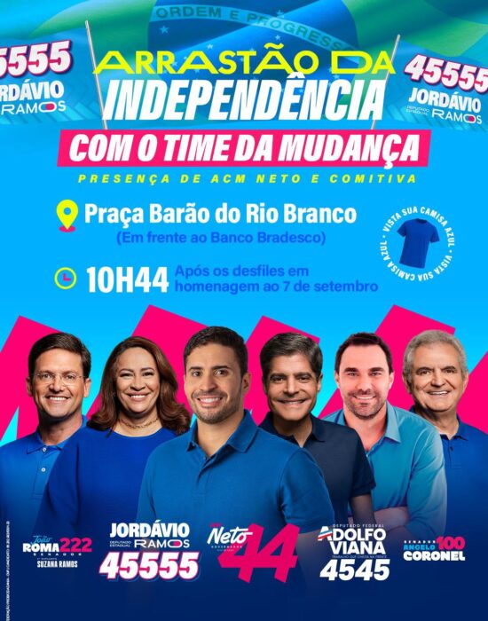 Jordávio Ramos realiza “Arrastão da Independência” neste 7 de Setembro em Juazeiro com presença de ACM Neto e lideranças políticas