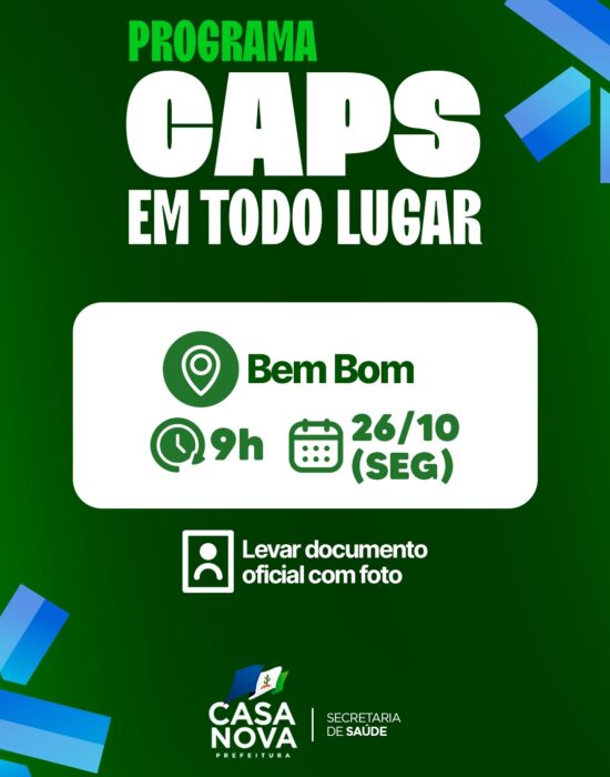 CAPS em Todo Lugar leva atendimento em saúde mental ao distrito de Bem Bom nesta segunda (26)