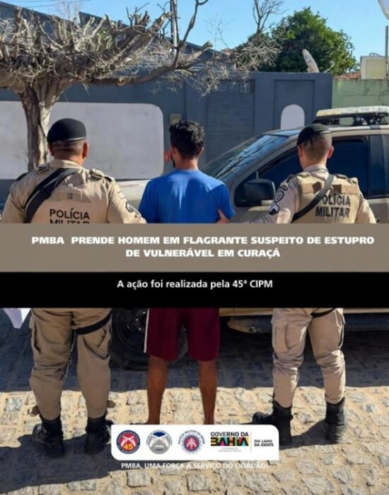Homem é preso em flagrante suspeito de violência sexual contra esposa e criança de 8 anos em Curaçá